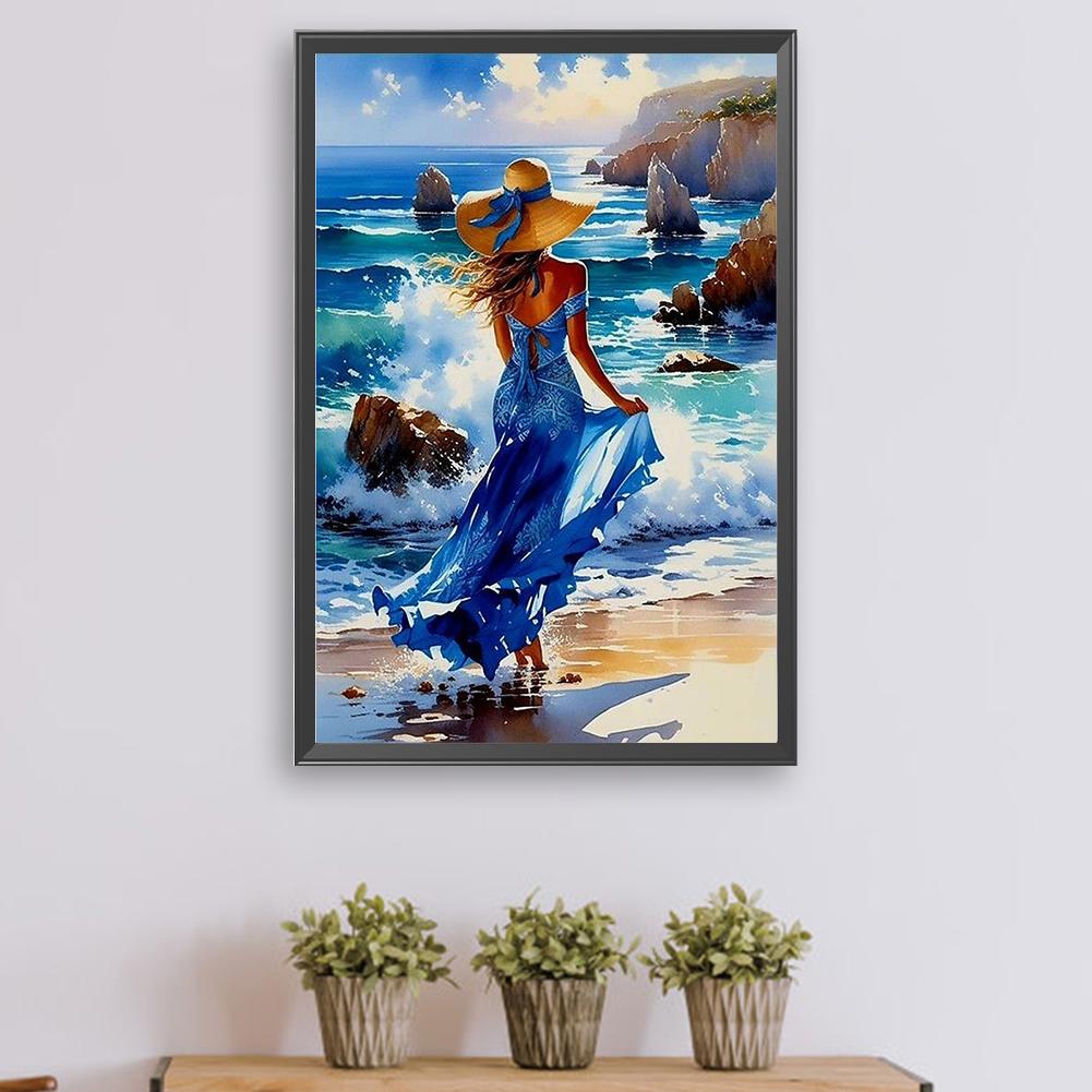 Набор для рисования по номерам на холсте своими руками, масляная живопись, картина девушки, домашний декор на стену 40x60 см