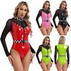 Womens Checkerboard Racer Car Halloween Cosplay Speed Racer Driver Bodysuit Checkerboard Leather Leotard Jumpsuit Sexy Uniform