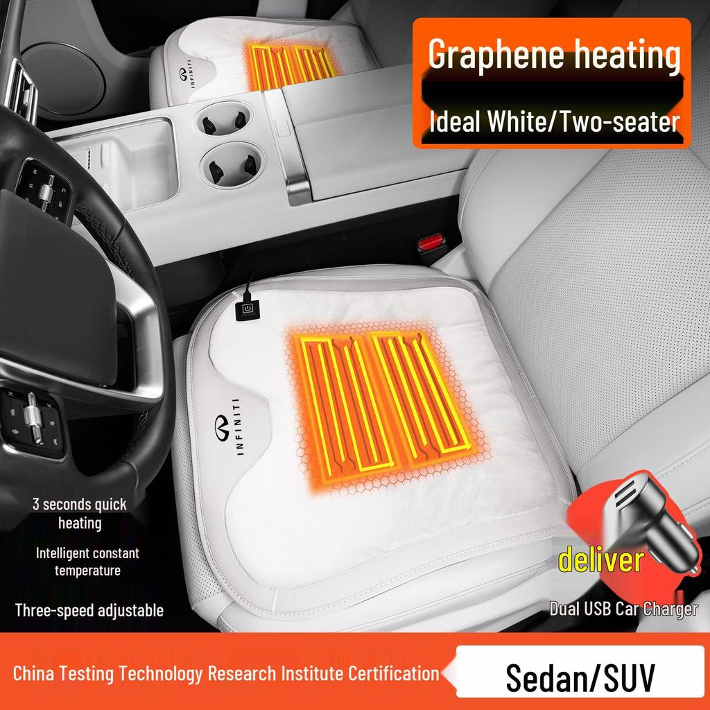 Infiniti QX6 Plush Heated Seat Cushion for Q50L, QX50, QX80, Q60, Q70 - Thick and Warm