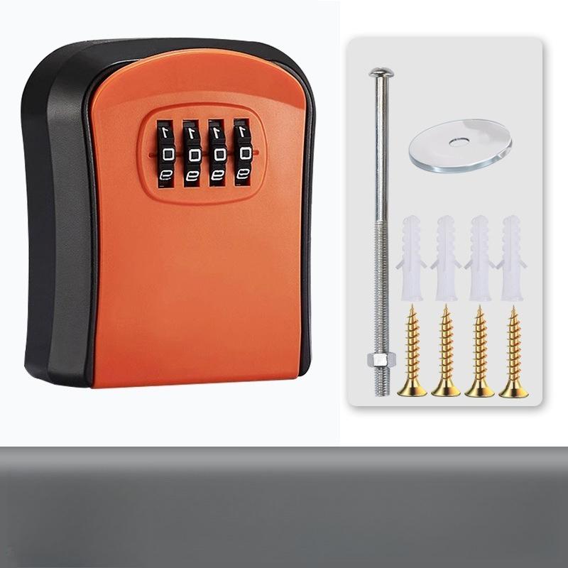 Metal Password Key Box Wall Mounted 4 Digits Password Key Storage Lock Box Durable Waterproof Anti Theft Safe Lock Keybox