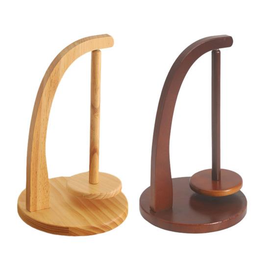 Деревянный держатель для ниток для вязания крючком с устойчивым основанием, без заусенцев, многоразовый вращающийся магнитный держатель ниток