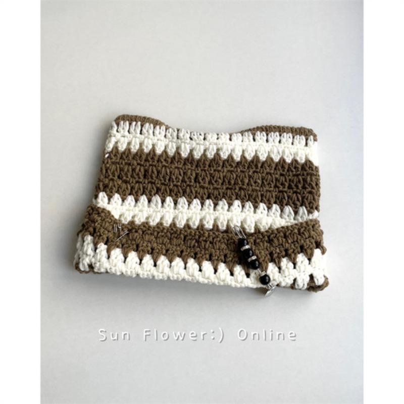 Handmade Striped Cat Ears Beanies Hats for Women Autumn and Winter Casual Warm Japanese Y2k Devil Pullover Knitted Caps Men