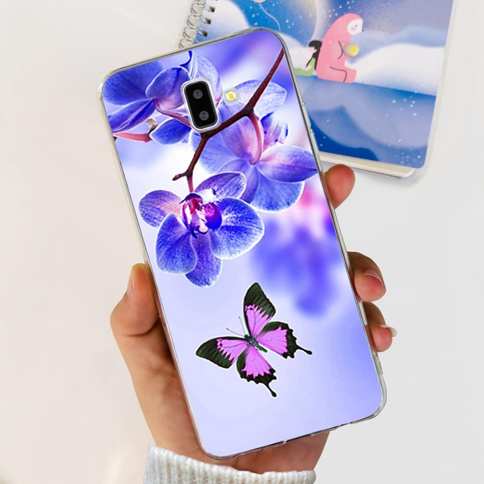 Чехол для Samsung Galaxy J6 Plus Samsung J6 2018 J 6 J6Plus J610F J600F Элегантная Печать Мягкий Силикон ТПУ Прозрачная Задняя Крышка Телефона