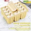 12 Cells Silicone Popsicle Mold Ice Cream Mold Summer DIY Freezer Homemade Ice Cream Popsicle Molds DIY Dessert Mold 50 Sticks
