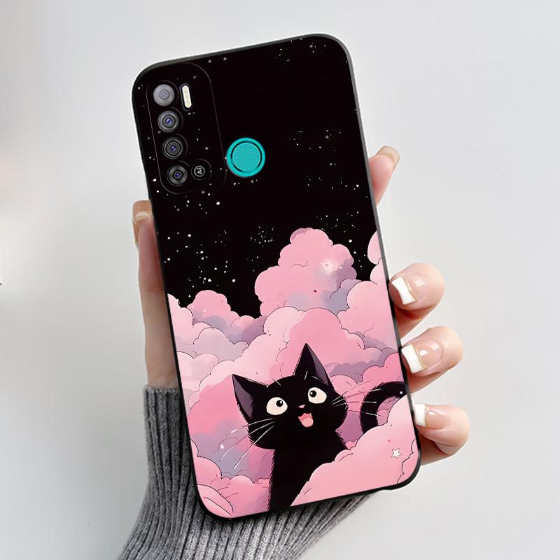 Для Tecno Pouvoir 4 Pouvoir 4 Pro LC7 LC8 Чехол Роскошный Милый Кролик с Сердечками Смешной Чехол для Телефона Черный Силиконовый Защитный Задний Чехол