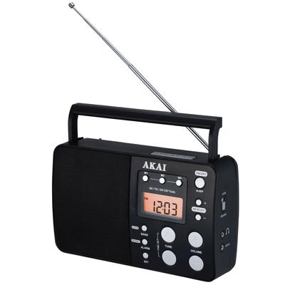 Akai Портативное радио Apr-200 1 Вт RMS FM/AM/SW Aux 75 станций Черный
