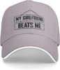 My Girlfriend Beats Me Funny Baseball Cap Polyester Adjustable Outdoor Trucker Hat Unisex