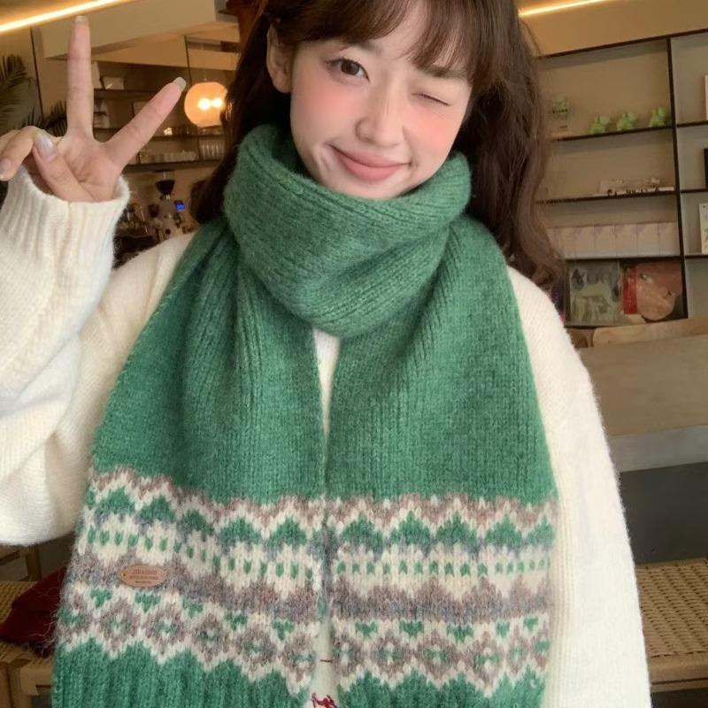Christmas Scarf New Atmosphere Autumn and Winter Scarf New Scarf Winter Warm Scarf