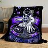 An astronaut DJ mixing music in space with vibrant cosmic-themed visuals. for all seasons blanket lunch break throw gift