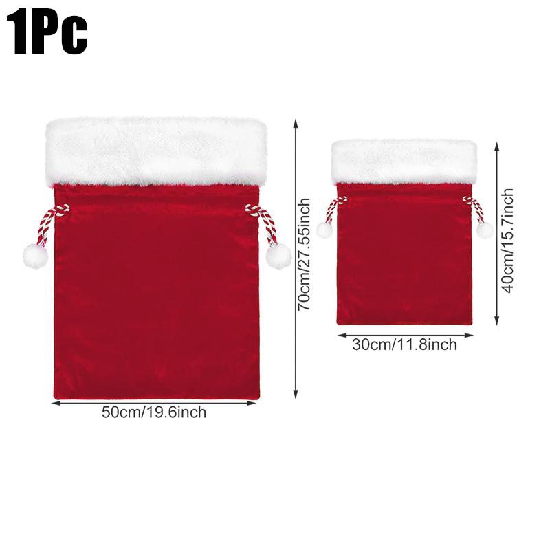 1PC Santa Claus Party Presents Sacks Graduation Large Bachelor Party Velvet Christmas Solid Thanksgiving 2 Sizes