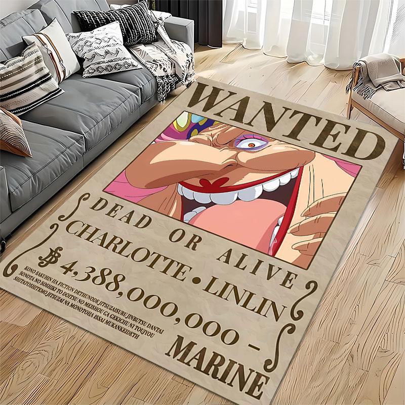 "Wanted Poster Big Mom Design" suitable as a non-slip mat for the living room or bedroom sofa