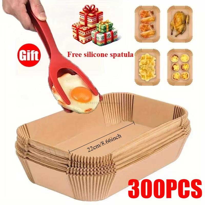 Бумага для выпечки в аэрофритюрнице для Ninja Dual XL foodi AF300 AF400 AF451 Одноразовые бумажные вкладыши Форма Аксессуары для гриля