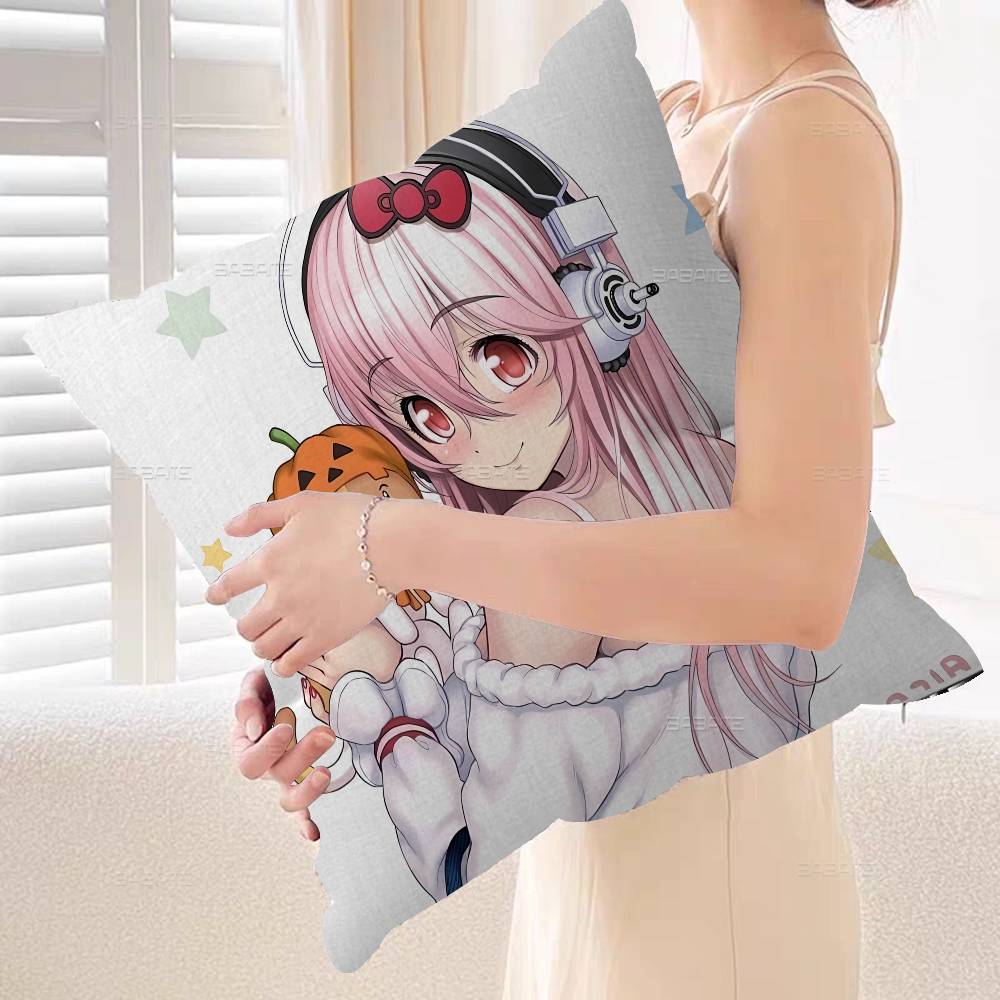 Мультяшная виртуальная певица Super Sonico Подушка Подарок Домашний Офис Декор Спальня Диван Автомобиль Наволочка чехол x