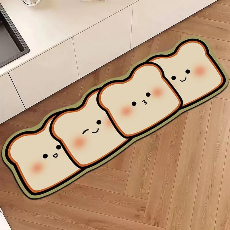 Cute Cartoon Long Strip Carpet, Kitchen Floor Mat, Anti-Slip Absorbent Carpet, Corridor Carpet, Home Decoration