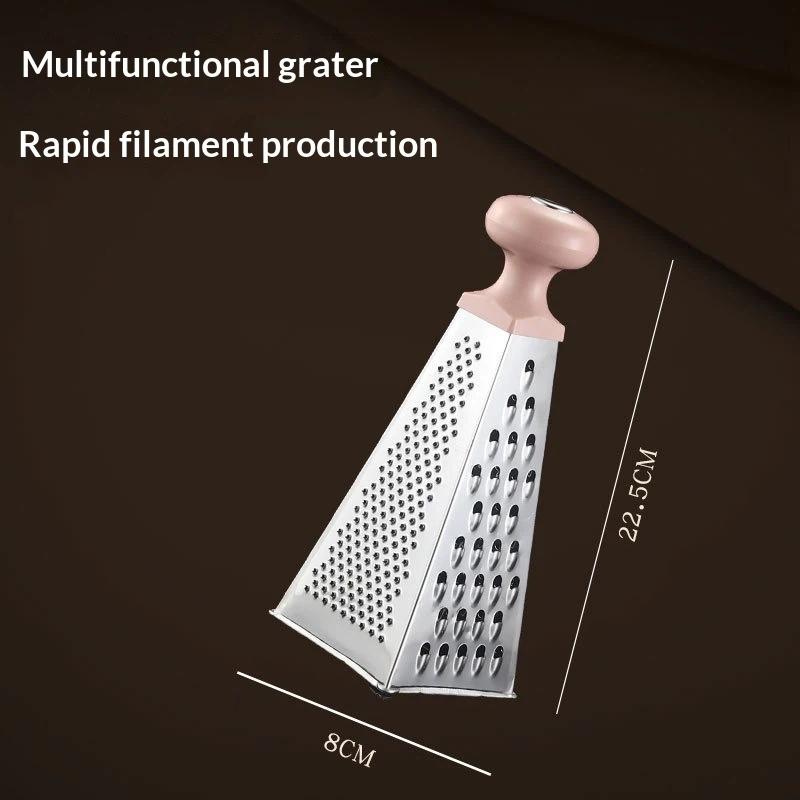 Многофункциональная овощерезка из нержавеющей стали с 4 сторонами, кухонный инструмент, коробка-терка, многоцелевая кухонная терка