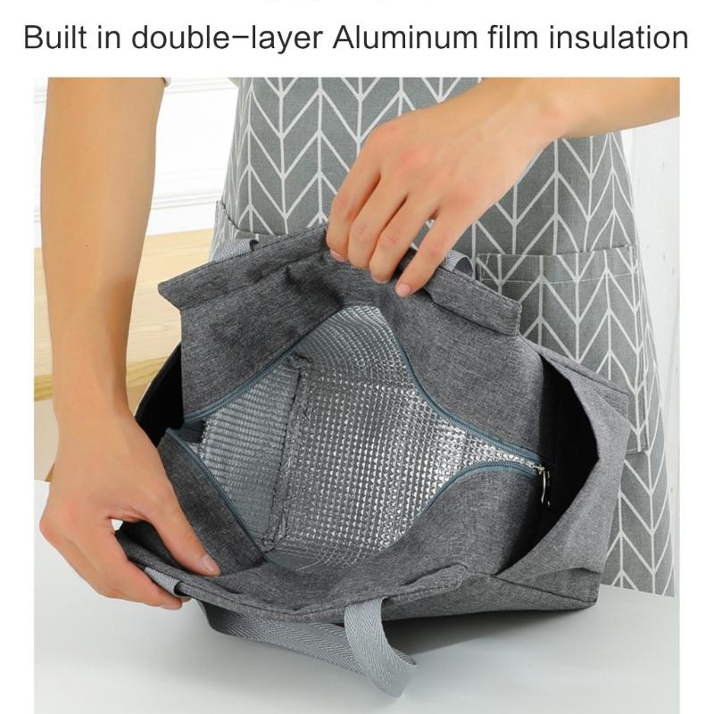 Многофункциональная сумка для мамы для приготовления еды, просторная сумка для хранения детского питания, на молнии, с термоизолированным ланч-боксом и боковыми карманами