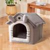 Dog House Soft Pet Bed Tent Cats Beds Foldable Removable Winter Warmth Thickened Four Season Universal Semi Enclosed Pet Nest