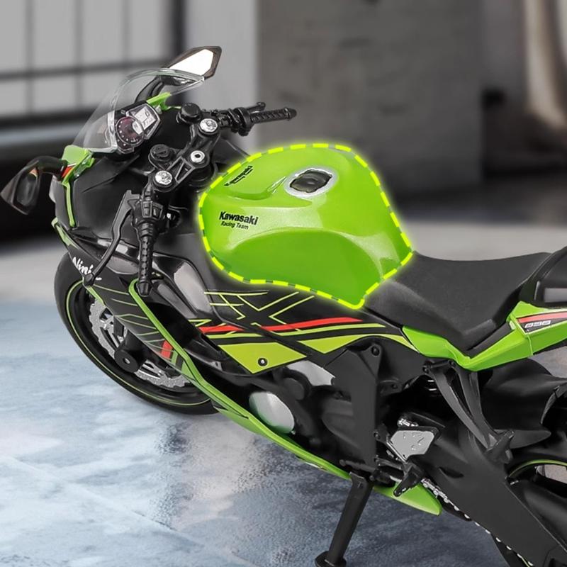 1/12 Kawasaki Ninja ZX-6R Модель мотоцикла для кросс-кантри Симуляция Металлическая модель уличного гоночного мотоцикла Коллекция Детские подарки