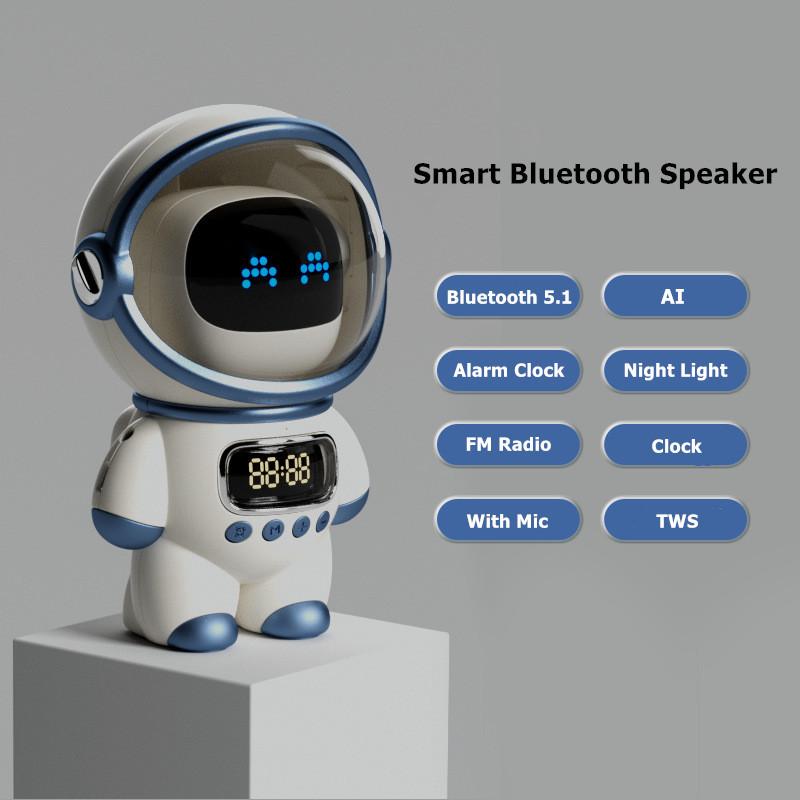 Интеллектуальный космонавт, Bluetooth-динамик, креативный цифровой умный будильник, FM-радио, электронный спальный ночник, настольные часы