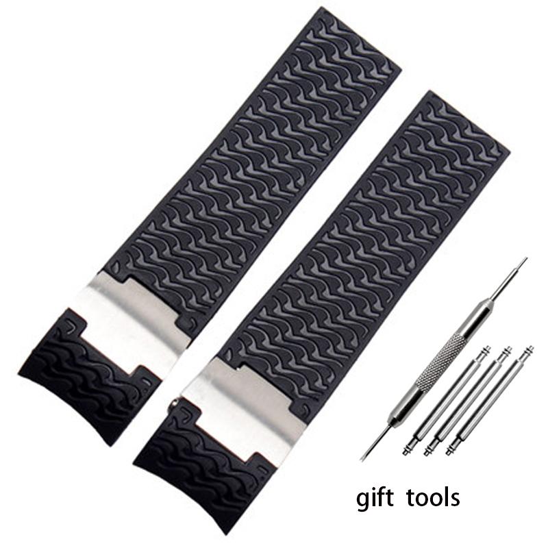 Ремешок для наручных часов из резины силиконовый ремешок для наручных часов с Ulysse Nardin синий черный коричневый 25 * 12 мм мужской инструменты ремешок для часов 22-20 мм