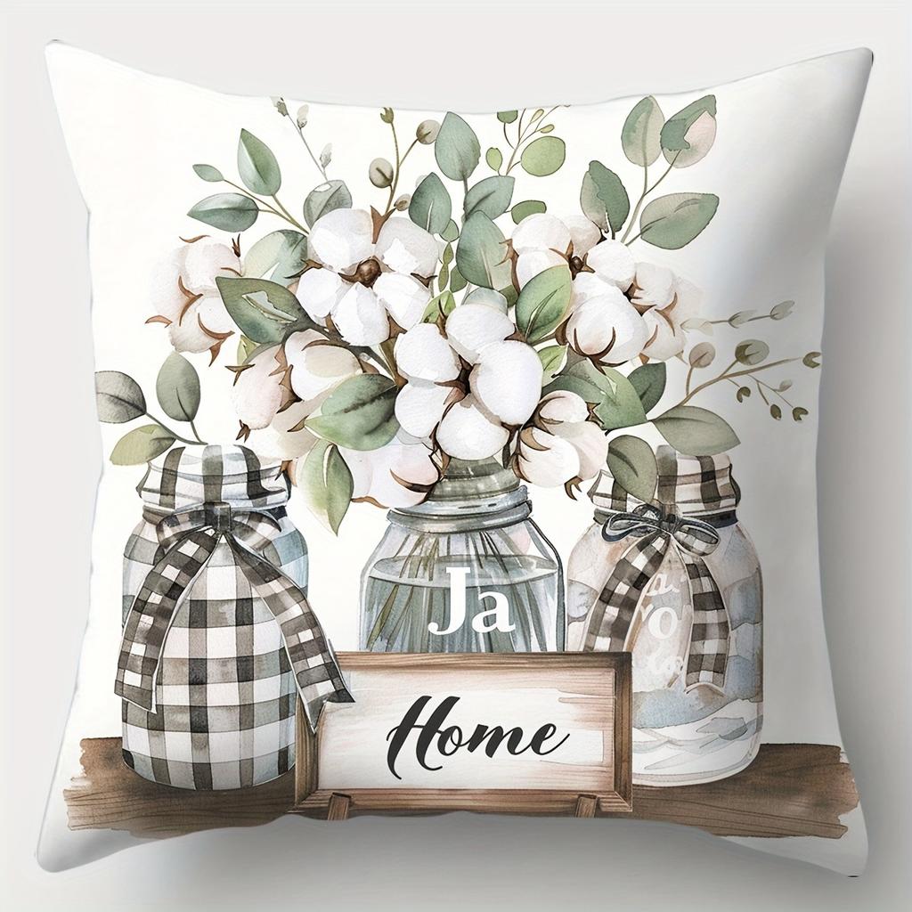Home Decoration Pillowcase Bottle Floral Pattern Printing Pillowcase Living Room Sofa Cushion Cover Bedroom Room Decoration