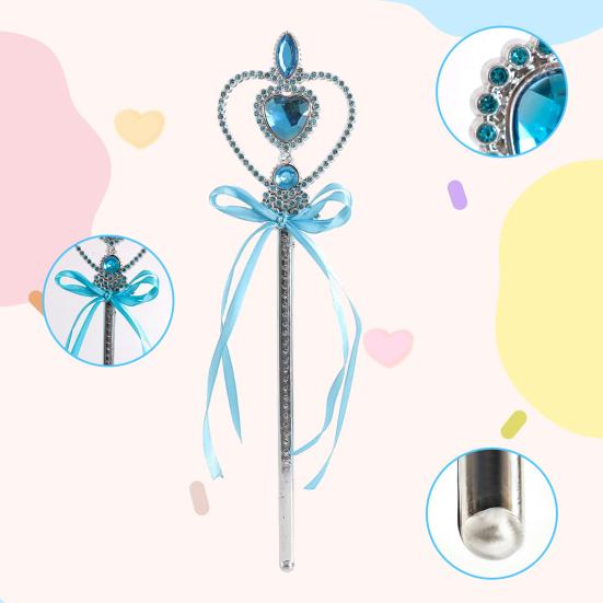 Волшебные палочки в форме сердца для детей, девочек, аксессуары для нарядов принцесс, волшебная палочка феи с искусственным кристаллом для рождественской вечеринки, Хэллоуина, костюма для косплея