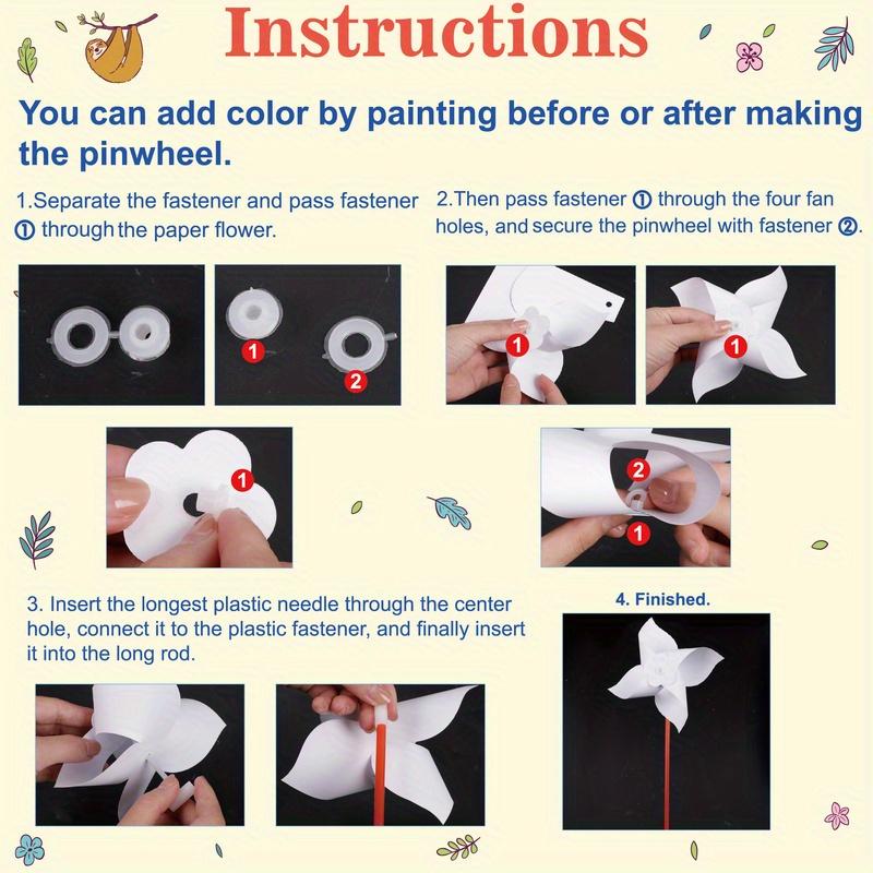 100 шт. Летнее Мероприятие DIY Бумажные Вертушки Наборы для Поделок Заготовки Белые Маленькие Ветряные Мельницы Наборы Оптом Вечеринка Рисования Детская Игрушка Сборка Ручной