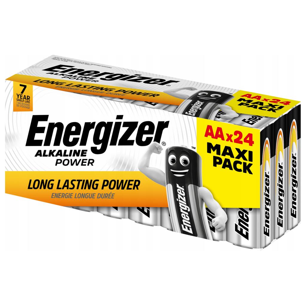 435849 Energizer Alkaline Power Batteries Lr6 Aa R6 E91 1.5V 24-Pack