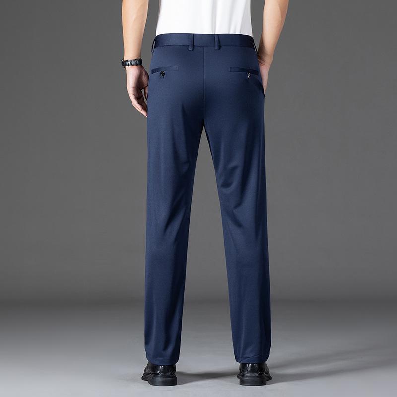 Мужские брюки из высокоэластичного материала Ice Silk: Износостойкая, устойчивая к царапинам, дышащая, удобная повседневная деловая одежда для весны и лета