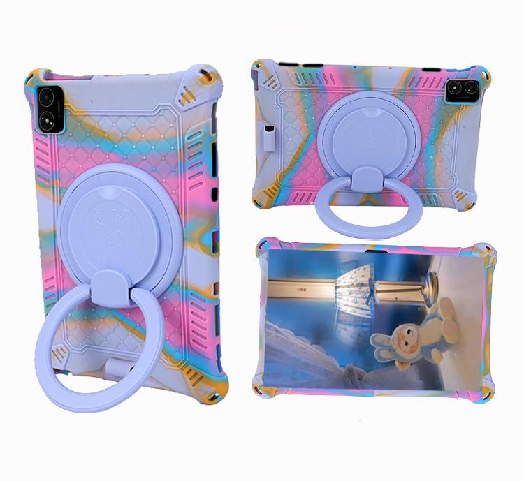 Rotatable Leather-Texture Silicone Case for Teclast T40 5G Tablet, Anti-Drop Protection