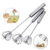 Semi-Automatic Egg Beater Stainless Steel Whisk Self Turning Hand Blender for Egg Cream Coffee Milk Stirring Kitchen Gadget