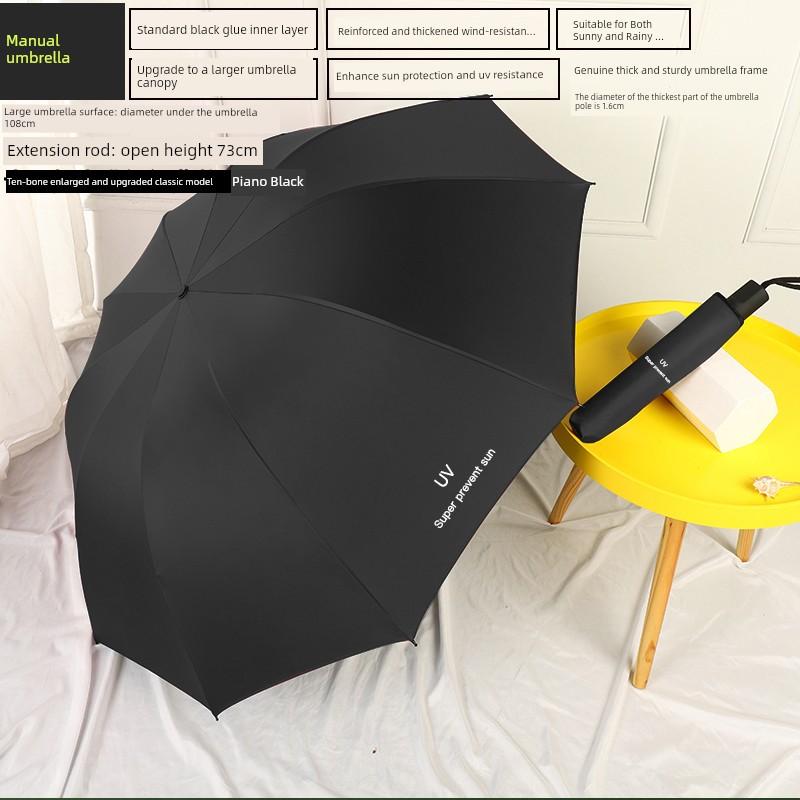 Automatic Umbrella Ins Style Men's and Women's Dual-Use Black Glue Sun Umbrella Sun Protection UV Protection Folding Sun Umbrella