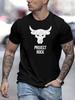 2024 New Summer Daily Casual Men's T-shirt Outdoor Street Men Fashion Short-sleeved Top 3D Bull Head Print Men's T-shirt