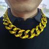 Men's Hip-Hop Gold-Plated Chain: Bold, Fade-Resistant Necklace for Live Performances