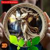 2d Flat 20*20cm Hera Goddess Circular Retro Wooden Wall Art, Elegant Home & Office Decor with Ideal for New Year