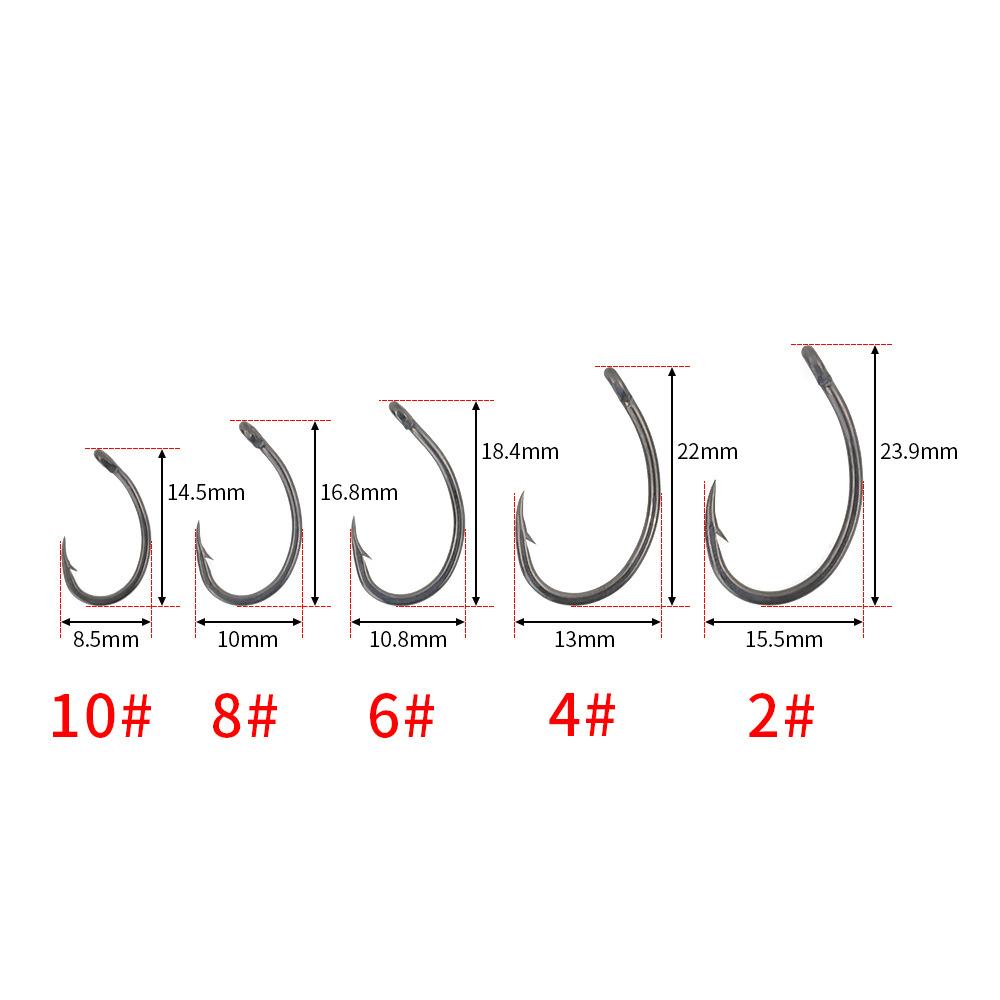 50pcs/pack 8011 Coating High Carbon Fishing Hooks Barbed Hooks Stainless Steel Carp Fishing