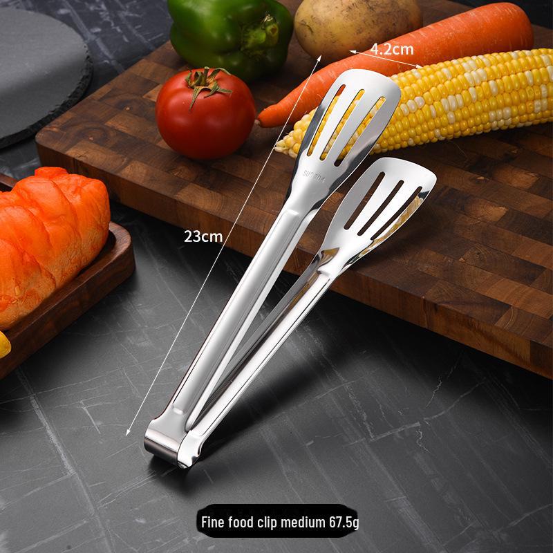 Зажимы для жарки стейков, кухонные зажимы для еды, зажимы для сладких ломтиков, зажимы для барбекю из нержавеющей стали промышленного класса, устойчивые к ожогам, утолщенные
