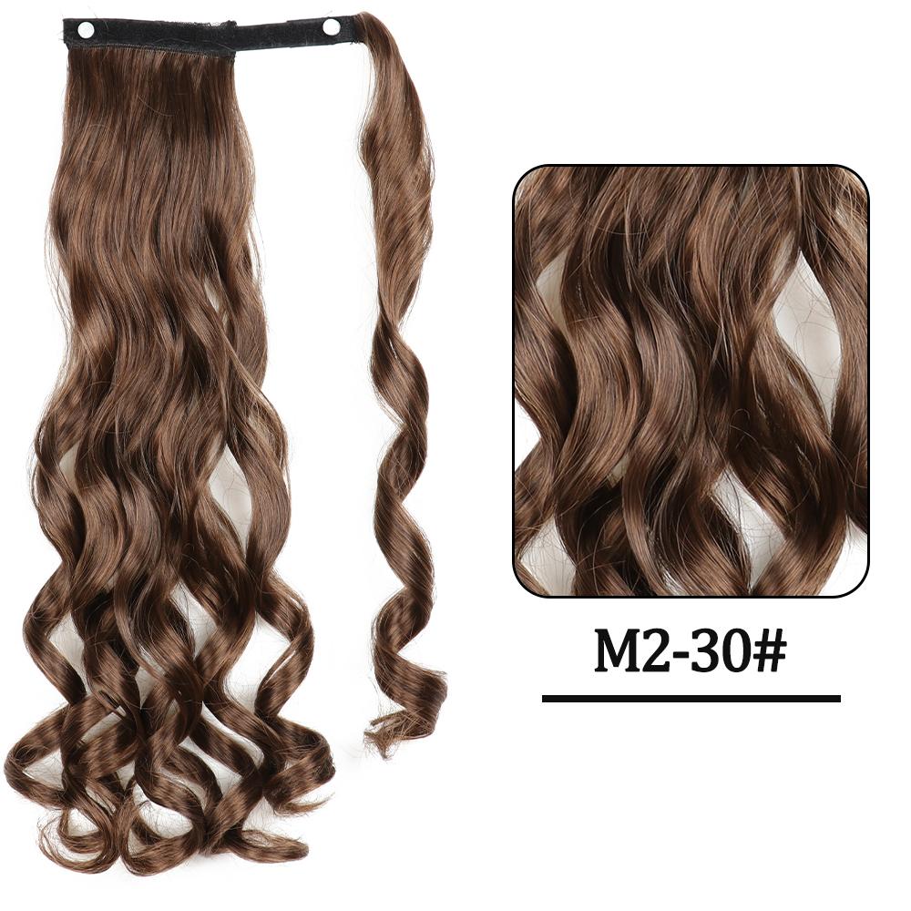 Women Fashion Long Wavy Ponytail Synthetic Fiber Natural Wavy Wrap Around Hair Extensions Daily Wear Long Wavy Hairpiece
