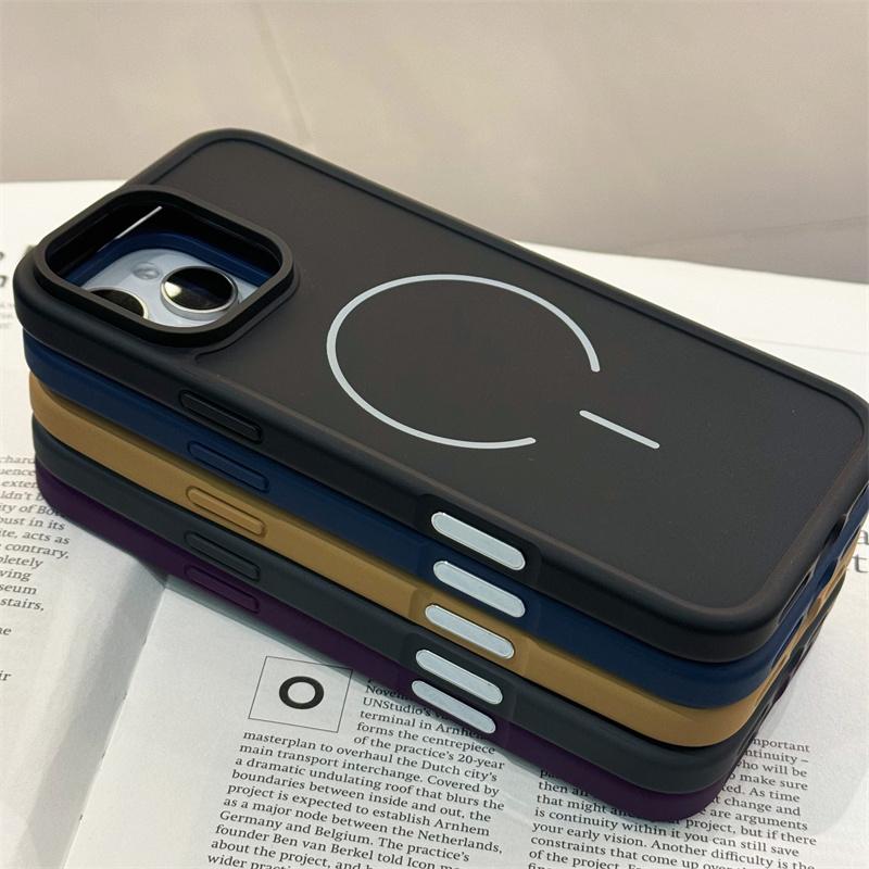 Роскошный чехол Magsafe для беспроводной зарядки iPhone 16 15 14 Plus 13 12 11 Pro Max, мягкий матовый силиконовый противоударный чехол