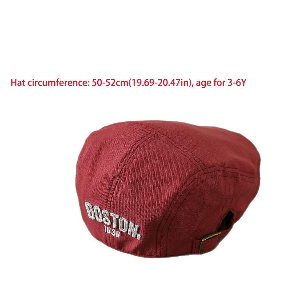 Letter Embroidered Embroidered Beret Hat Cotton Material Kids Newsboy Cap Hip Hop Hat Painter Cap