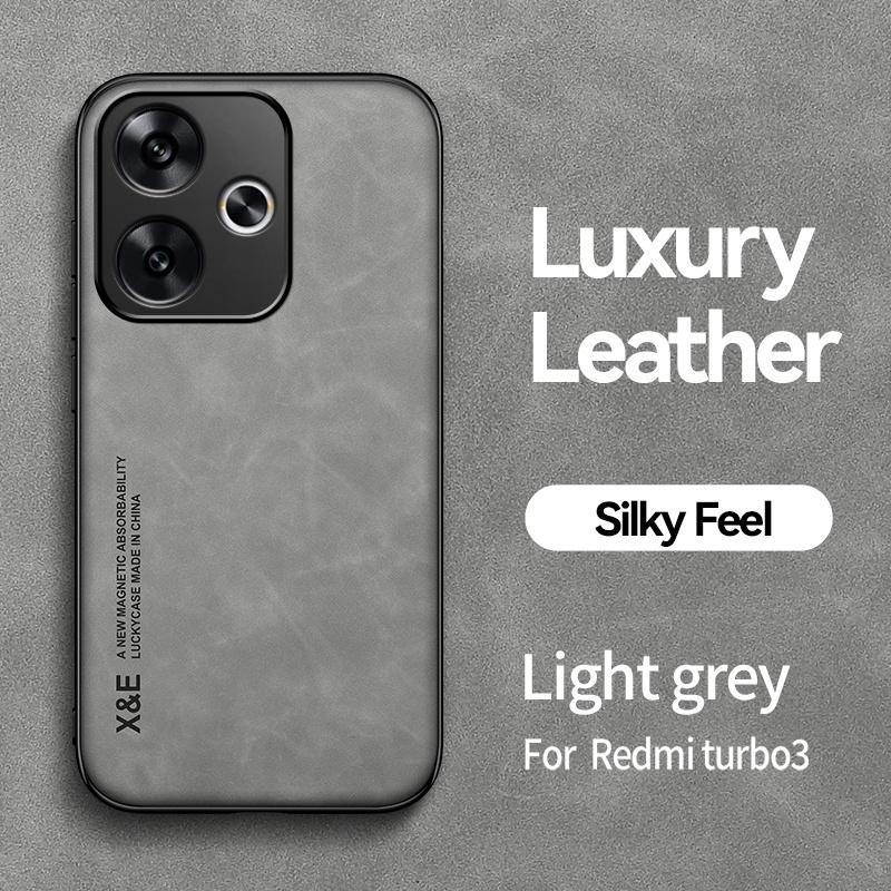 For Xiaomi Poco F6 5G Case Car Magnetic Holder Silicone Back Cover for Poco F6 F 6 6F PocoF6 5G 6.67" Leather Texture Cases