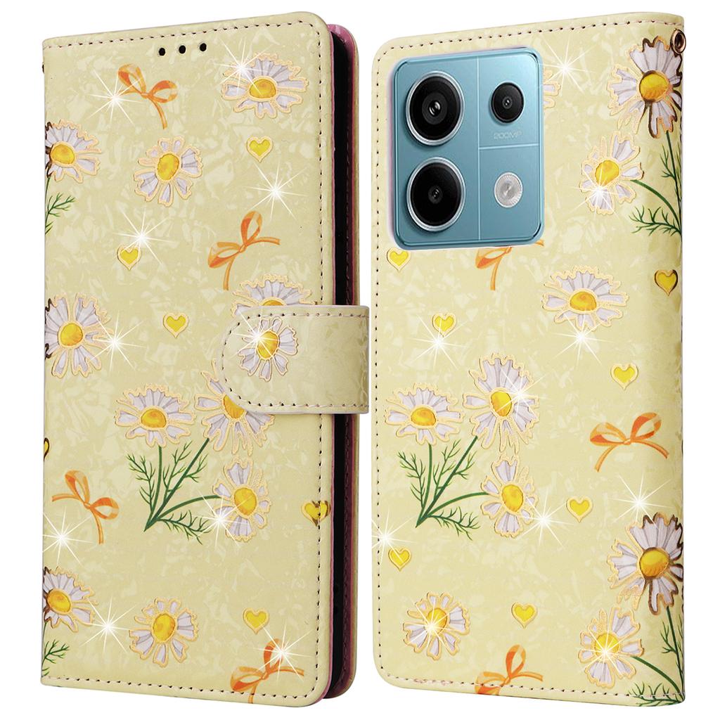 For Xiaomi Redmi Note 13 Pro 5G/Poco X6 5G Case Lacquered Flower Leather Wallet Phone Cover