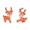 2 Pcs Mini Sika Deer Figurines Hand-colored Deer Miniatures Mini Animal Statues for Fairy Gardens Bonsai Micro Landscape