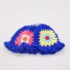 Ins Hyunya Style Hand-Woven Colored Flower Pot Hat Retro Breathable Bag Head Bucket Hat Knitted Hat