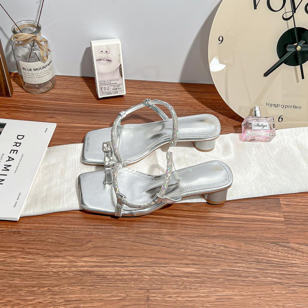 High-heeled Sandals for Women Are Not Tired of Their Feet, Fashionable Open-toed Thin-strapped Cool Slippers for Women's Summer Outer Wear, Daily Ver