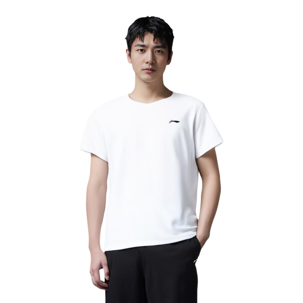 Li Ning Badminton Series Sports Casual Comfortable Short Sleeve T-Shirt Unisex Tops Standard-White ATSU835-2