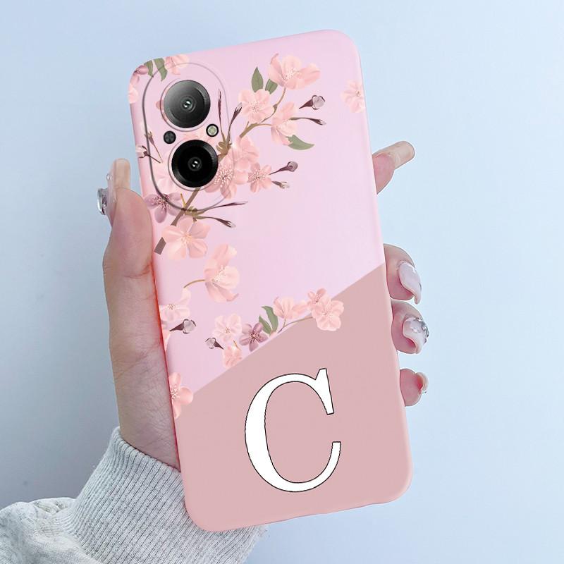 Чехол Для Realme C67 4G Цветы Буквы Рисунок Мягкий ТПУ Тонкий Силиконовый Задняя Крышка Телефона Для OPPO Realme C 67 Защита Funda