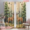2 шт., 2D печать на плоскости Светофильтрующие шторы Дуэт оленей Универсальная ткань (без удилища) Арт-деко Праздничный Идеально для Спальни,