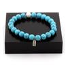 Stones and Minerals. Turquoise + Howlite Beads Bracelet 8 Mm. Made In France.
