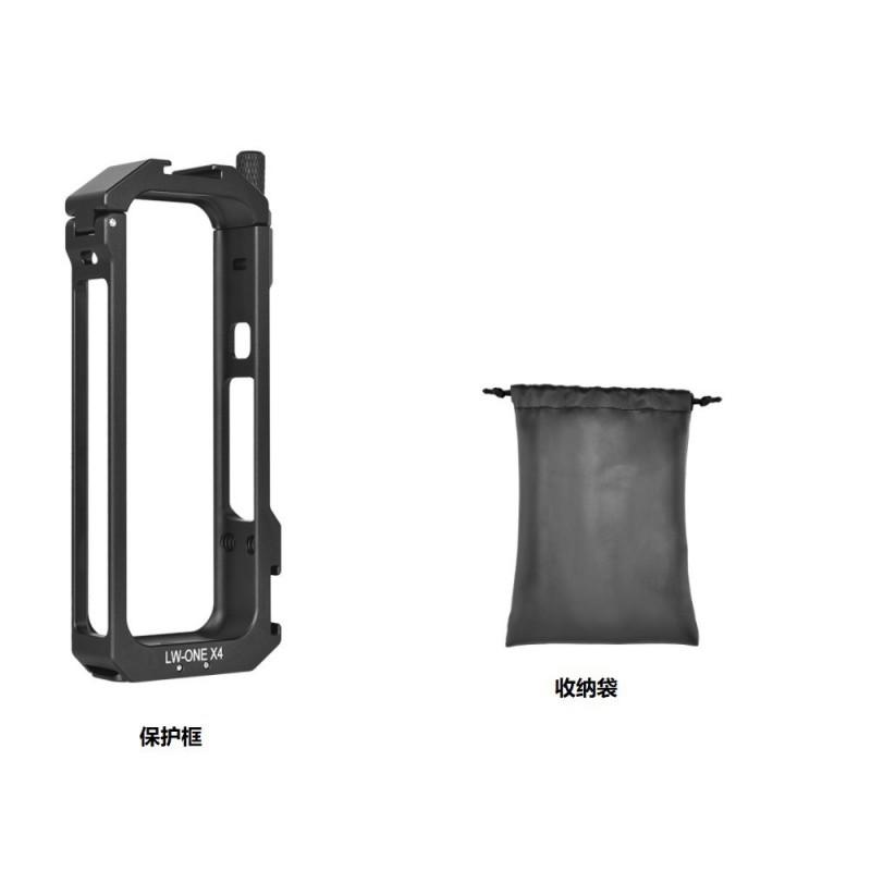 Insta360 X4 Aluminum Cage Frame With Dual Cold Shoe Mounts Protective Shell Lens Cover Option